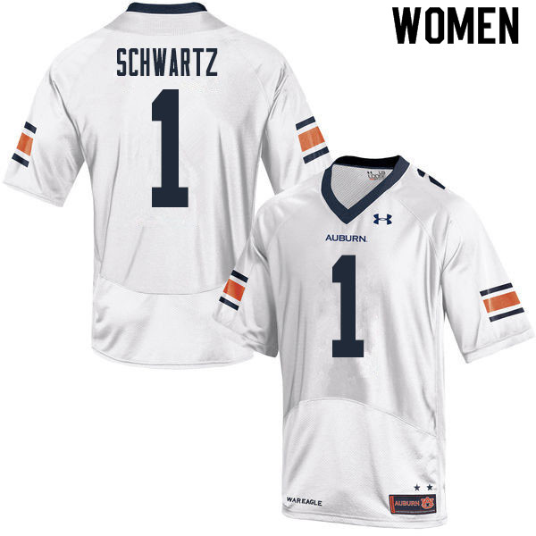 Women's Auburn Tigers #1 Anthony Schwartz White 2020 College Stitched Football Jersey
